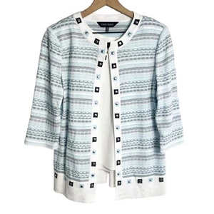 MING WANG BLAU WEISS TANK UND JACKE SET GRÖSSE XS NAGELNEU MIT ETIKETT - Bild 1 von 9