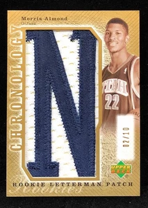 2007-08 Upper Deck Chronology MORRIS ALMOND Rookie Letterman Patch GOLD /10 - Picture 1 of 2