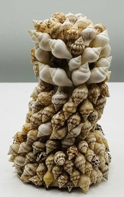 Vtg Handcrafted Sea Shell Folk Art Owl Figurine Beach Decor, Cottage Core 2" - Image 1 of 4