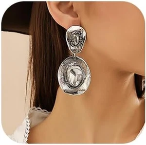 Sombrero de Vaquera Pendientes Occidentales para Mujer Sombrero de Vaquero Boho Pendientes Colgantes Western D - Imagen 1 de 7