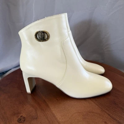 Kurt Geiger London Chelsea Puntera Cuadrada Cuero Pulido Hueso Mujeres EU 38.5/US 8 Foto 1 de 4