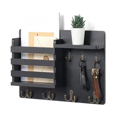 Key and Mail Holder for Wall Mail Organizer Wall Mount with Hooks Easy9620 - Image 1 of 4
