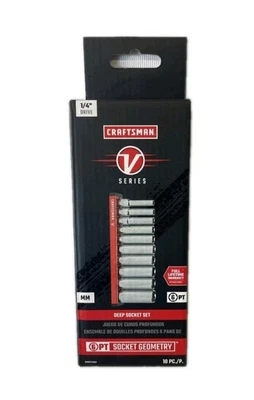 CRAFTSMAN V-SERIES Socket Set, Deep MM, 1/4 Inch Drive, 10 Piece (CMMT17515V) - Image 1 of 4