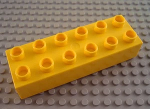 LEGO DUPLO Yellow 2x6 Brick - Picture 1 of 1