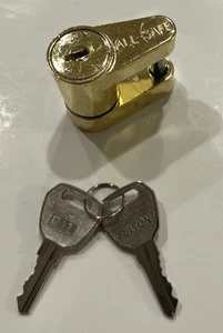 Vintage Brass Fulton ALL - SAFE Lock with 2 Keys GOOD CONDITION - Picture 1 of 13