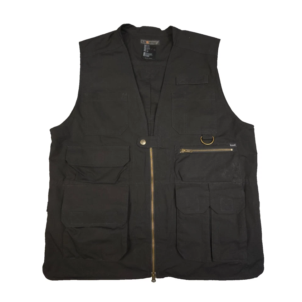 5.11 Tactical Vest Men LARGE Black military Pockets cargo ripstop utility Size L - Image 1 of 4