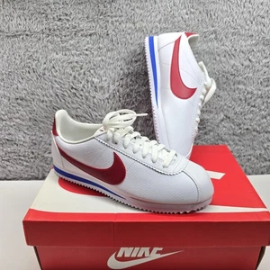 Nike Cortez Shoes Mens 8 White Classic Cortez Leather Forrest Gump 749571-154 - Picture 1 of 19