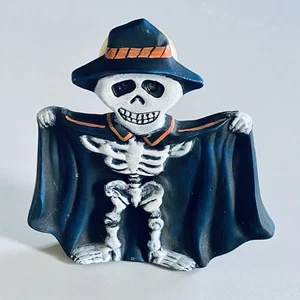 Intermitente de cerámica Skelton 1989 de colección decoración de Halloween luces y sonido VER VIDEO - Imagen 1 de 10