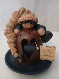 Vintage 2000 Crazy Mountain Ceramic Christmas Votive Tea Light Holder New (A15) - Picture 1 of 11