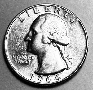 1964-D Silber 90% Washington Viertel Stempelglanz. Bx 11,70 - Bild 1 von 2