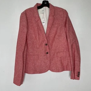 Blazer J Crew para mujer 14 lino mezcla de algodón chaqueta a medida ropa de trabajo oficina NUEVO - Imagen 1 de 7