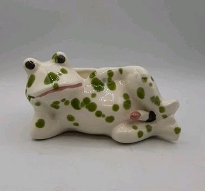 Rare Posing Naughty Frog With Pecker Planter Scrubbie Holder Trinket Dish - Picture 1 of 8