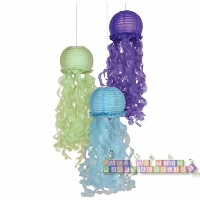 LINTERNAS DE PAPEL MEDUSAS DE LUJO DESEOS DE SIRENA (3) ~ Suministros para fiesta de cumpleaños Foto 1 de 1