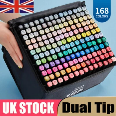 168 Colors Alcohol Dual Tip Art Markers with Carry Case for Kids & Adult Drawing