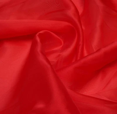 Red Tissue Organza Fabric Cloth Material for dresses , Craft,Art  1 YARD - Image 1 of 3