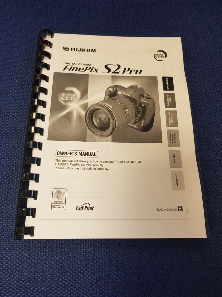 FUJIFILM FINEPIX S2 PRO PRINTED INSTRUCTION MANUAL USER GUIDE 126 PAGES A5 - Image 1 of 1