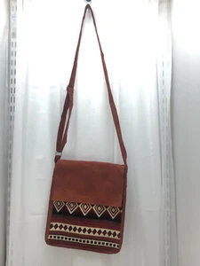 Bolso de Hombro Hippie Hecho a Mano en México 9X10 Borgoña O Redstone ELIGE UNO - Imagen 1 de 11