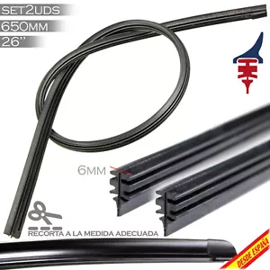 2X RECAMBIO GOMA ESCOBILLAS LIMPIAPARABRISAS UNIVERSAL WIPER BLADE CAR 26" 650MM - Picture 1 of 4