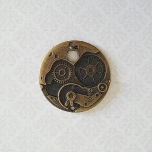 Cog Pendant Charm - Steampunk - Gothic - Bronze - Picture 1 of 1