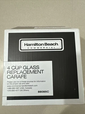 HAMILTON BEACH 88085 4 CUP GLASS CARAFE  COMERCIAL BLACK - Image 1 of 4