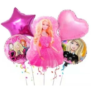 Barbie Globos Cumpleaños Fiesta Decoración Barbie Muñeca Globos Barbie Fiesta Rosa - Imagen 1 de 1