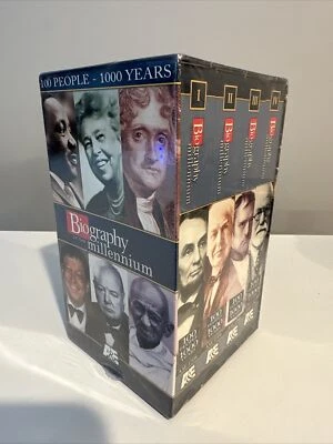 VHS Sealed Biography Of The Millennium 100 People 1000 Years  4-Tape Box Set - Image 1 of 4