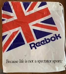 Vintage Reebok Drawstring Shopping Bag Plastic Satchel - Picture 1 of 2