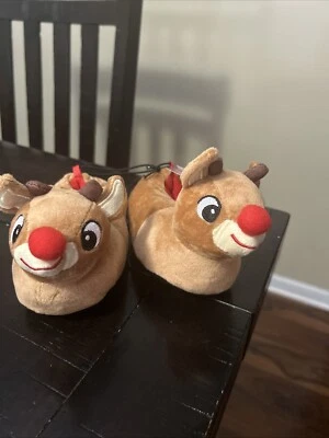 Nuevas Zapatillas Bebé Talla 4 Rodolfo el Reno Nariz Roja Navidad Niños Niñas Foto 1 de 3