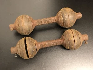 Vintage Weider Go-Go Bells / Dumbbells Weights - Film Prop? - Picture 1 of 6