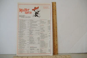 ~MISTER TACO~2150 WEST ALAMEDA~VINTAGE MENU~ - Picture 1 of 5