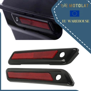 Harley Davidson Black Saddlebag Hinge Latch Covers Faceplate For Touring 2014+ - Bild 1 von 5