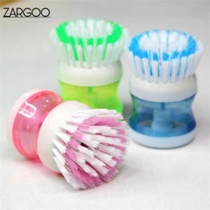 ZARGOO Multi-purpose Dish scrub Brush with Soap Dispenser Button, Scrubber 3Pack - Picture 1 of 10