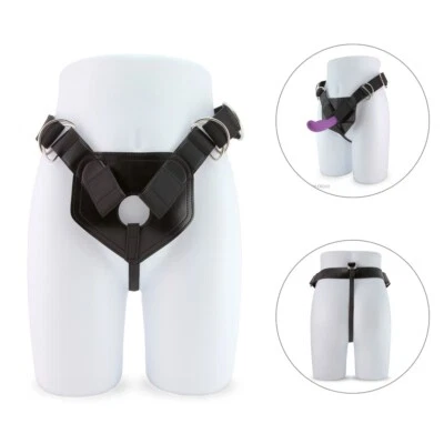 Arnés con correa de cuero sintético ajustable de alta resistencia juguetes sexuales para mujeres parejas Foto 1 de 4