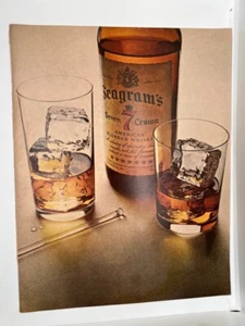 Anuncio impreso vintage 1967 13,5”x10,5” Seagram’s 7 Seven Crown licor de whisky mezclado - Imagen 1 de 1
