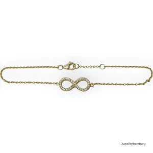 THE JEWELLER SB0161 vergoldete 925er Silber Armbandkette Unendlichkeitszeichen - Bild 1 von 4