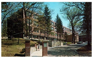 RPPC Framingham State College  Postcard College Girls Talking Mary Hemenway Hall - Picture 1 of 2