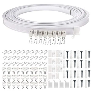 5m Flexible Seitendeckenvorhangschiene Biegbar Deckenvorhang Halterung Schiene Set - Bild 1 von 10
