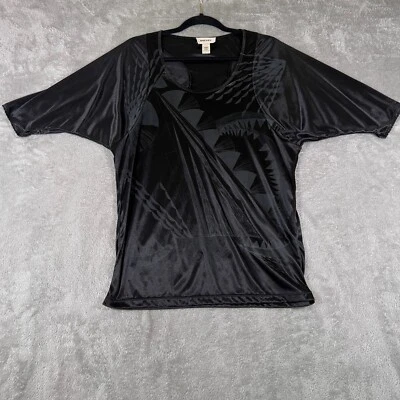 Top túnica Diesel para mujer mediano negro abstracto manga Dolman ligero Foto 1 de 4