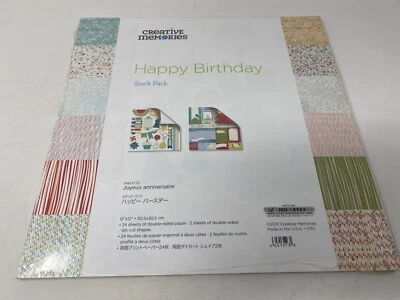 Creative Memories 12x12" HAPPY BIRTHDAY 24pc Stack Pack Paper Scrapbook +Die Cut - Image 1 of 4