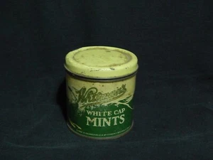 Whitman's White Cap Mints (1/2 LB.) Metal Round Empty Tin (Philadelphia, PA) USA - Picture 1 of 18