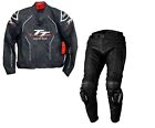 RST S1 Isle of Man Motorcycle Sports CE Leather Jacket/Trousers 2PC Black/White