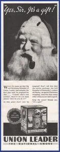 Vintage 1933 UNION LEADER Pipe Cigarette Tobacco Smoking Ephemera 30's Print Ad - Picture 1 of 1