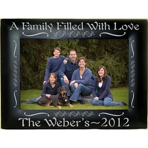Personalized Family Black Steel Picture Frames 4x6 5x7 8x10 Custom Gifts Photo - Picture 1 of 17