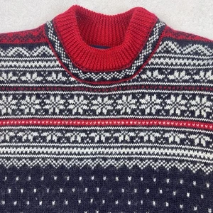 Suéter LANDS END Para Hombres M 38 40 100% Lana Años 90 Cuello Simulado Pullover Invierno - Imagen 1 de 9