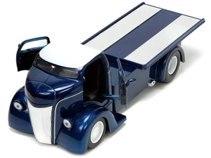 Toys Just Trucks 1:24 1947 Ford COE Flatbed Die-cast Car Dark Blue/White with... - Picture 1 of 8