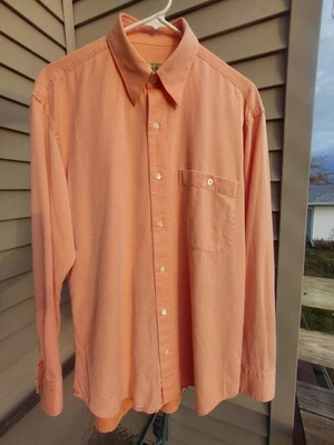 Gorgeous Italian made Paul Stewart Men's Large Casual Shirt. Drab Orange Color. - Image 1 of 4
