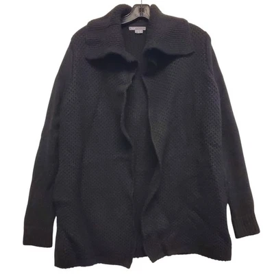 Suéter VINCE Mujer XS Negro Mezcla de Lana Cortina Cárdigan Frente Abierto Abrigo Coche Foto 1 de 4