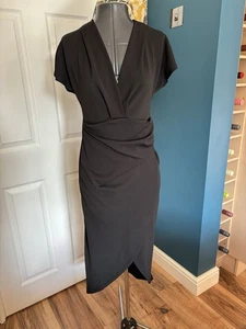 New Look Size 12 Ruched Style Dress Black - Picture 1 of 7