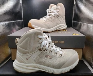 Keen Vista Energy Mid Women’s Birch/Brown Sugar Tan Safety Boots Size 8.5 Wide - Picture 1 of 13
