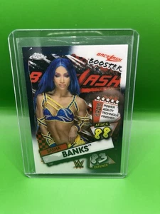 2021 Topps Chrome WWE Slam Attax #146 Sasha Banks AEW Black Refractor 04/10 - Picture 1 of 2